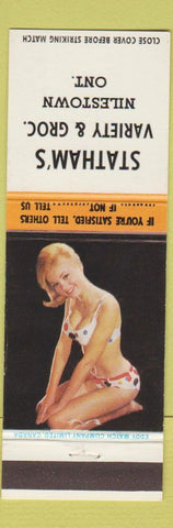 Matchbook Cover - Statham's Variety Grocery Nilestown ON pinup