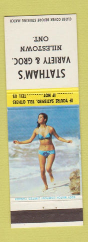 Matchbook Cover - Statham's Variety Grocery Nilestown ON pinup