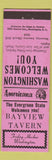 Matchbook Cover - Bayview Tavern Friday Harbor WA Perkins Americana PINK