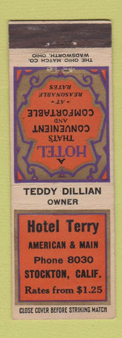 Matchbook Cover - Hotel Terry Stockton CA WEAR