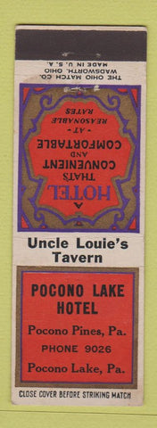 Matchbook Cover - Pocono Lake Hotel PA