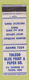 Matchbook Cover - Toledo Blue Print Paper OH