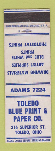 Matchbook Cover - Toledo Blue Print Paper OH