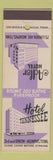 Matchbook Cover - Adler Hotel Memphis TN
