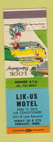 Matchbook Cover - Lik Us Motel Fremont NE