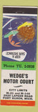 Matchbook Cover - Wedge's Motor Court Port Huron MI