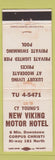 Matchbook Cover - Cy Young's New Viking Motor Hotel Corpus Christi TX WEAR