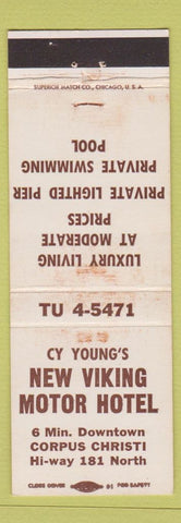 Matchbook Cover - Cy Young's New Viking Motor Hotel Corpus Christi TX WEAR