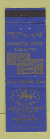 Matchbook Cover - Lord De LA Warr Hotel Wilmington DE #1