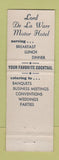 Matchbook Cover - Lord De LA Warr Hotel Wilmington DE #1