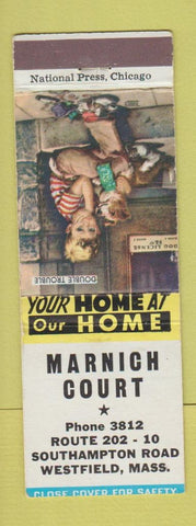 Matchbook Cover - Marnich Court Motel Westfield MA