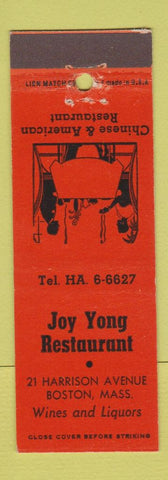 Matchbook Cover - Joy Young Restaurant Boston MA Chinese