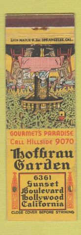 Matchbook Cover - Hofbrau Garden Hollywood CA deco