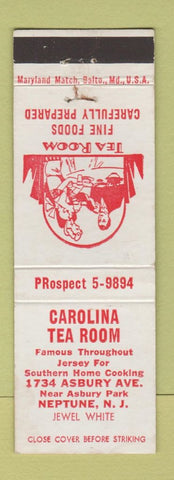 Matchbook Cover - Carolina Tea Room Neptune NJ