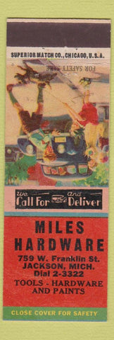 Matchbook Cover - Miles Hardware Jackson MI