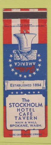 Matchbook Cover - Stockholm Hotel Cafe Tavern Spokane WA