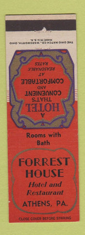 Matchbook Cover - Forrest House Athens PA