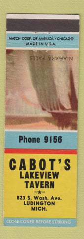 Matchbook Cover - Cabot's Lakeview Tavern Ludington MI