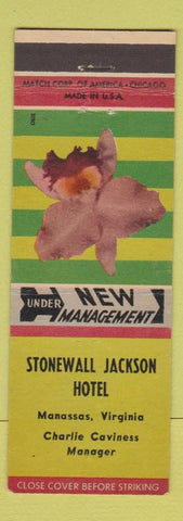 Matchbook Cover - Stonewall Jackson Hotel Manassas VA