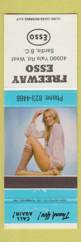 Matchbook Cover - Freeway Esso oil gas Sardis BC pinup