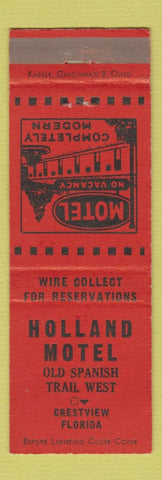 Matchbook Cover - Holland Motel Crestview FL