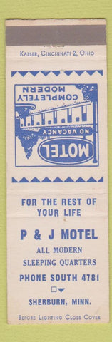 Matchbook Cover - P&J Motel Sherburn MN