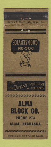 Matchbook Cover - Alma Block NE low phone #