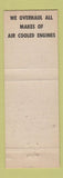 Matchbook Cover - John Lenz Repair Service auto Battle Creek MI PEACH