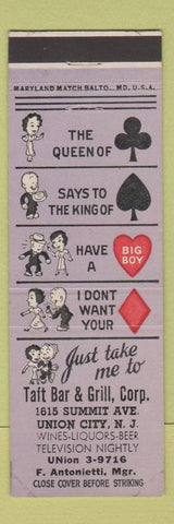 Matchbook Cover - Taft Bar and Grill Union City NJ