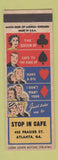 Matchbook Cover - Stop In Cafe Atlanta GA