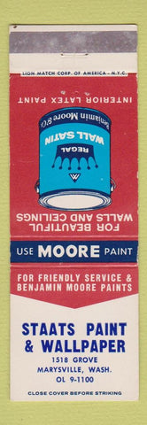 Matchbook Cover - Regal Wall Satin Paint Statts Wallpaper Marysville WA
