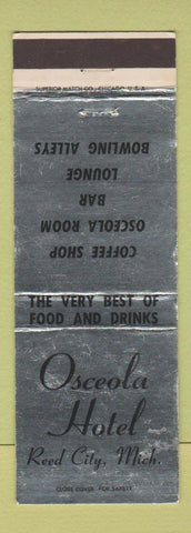 Matchbook Cover - Osceola Hotel Reed City MI