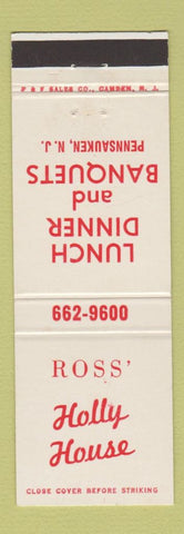 Matchbook Cover - Ross' Holly House Pennsauken NJ