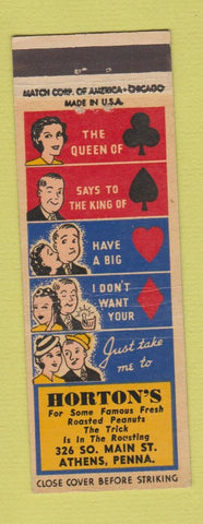Matchbook Cover - Horton's Athens PA
