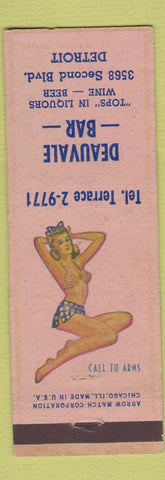 Matchbook Cover - Deauvale Bar Detroit MI ARROW pinup WWII
