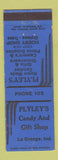 Matchbook Cover - Plyley's Candy Gift Shop La Grange IN low phone #