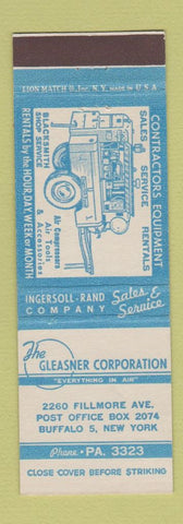 Matchbook Cover - Gleasner Corp Contractors Equipment Buffalo NY