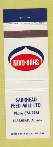 Matchbook Cover - Shur Gain Feeds Barrhead AB