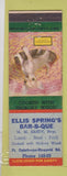Matchbook Cover - Ellis Springs BBQ Fort Oglethorpe Ringgold? GA