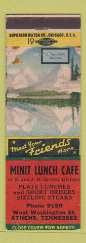 Matchbook Cover - Minit Lunch Cafe Athens TN