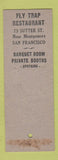 Matchbook Cover - Fly Trap Restaurant San Francisco CA SAMPLE