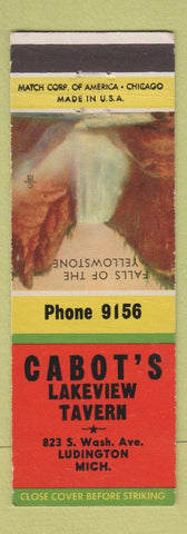 Matchbook Cover - Cabot's Lakeview Tavern Ludington MI