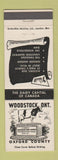 Matchbook Cover - Woodstock ON Oxford County Cow dairy