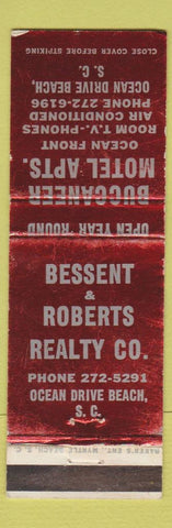 Matchbook Cover - Buccaneer Motel Apartments Ocena Drive Beach SC WORN