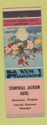 Matchbook Cover - Stonewall Jackson Hotel Manassas VA