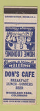 Matchbook Cover - Don's Cafe Woodland Park Colorado