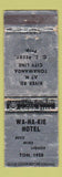 Matchbook Cover - Wa Ha Kie Hotel Tonawanda NY girlie WORN