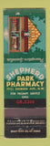 Matchbook Cover - Shepherd Park Pharmacy Drug feature Washington DC WEAR