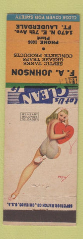 Matchbook Cover - FA Johnson Septic Tank Fort Lauderdale FL pinup