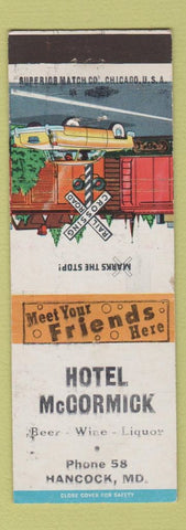 Matchbook Cover - Hotel McCormick Hancock MD low phone # WEAR